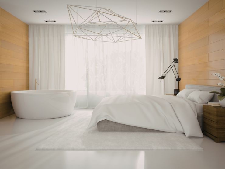 camera da letto con vasca